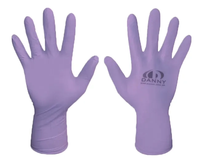 Luva de Procedimento Nitrílica Sensiflex Flex Danny Roxa DA-90400 CA 45458