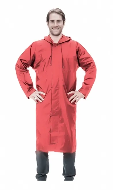 Capa de Chuva Vermelha Linha Premium em Nylon Longa CA 28728