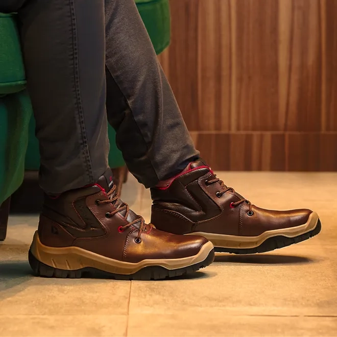 Bota de Segurança de Amarrar Bracol Horizon Mbag Couro Hidrofugado e Bico de Pvc Marrom Ca 40872