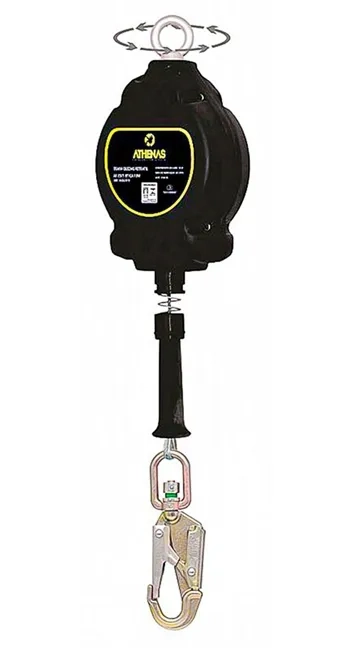 Trava-Quedas Retrátil Athenas de 10 Metros com Cabo de Aço Conector Giratório AT 7071 RT CA 10M