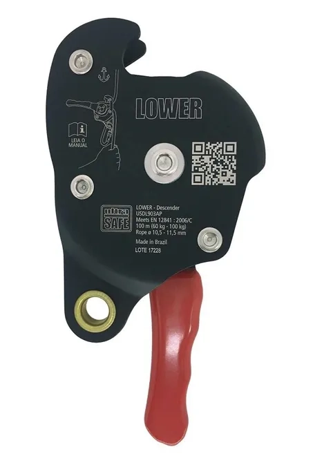 Descensor Auto-Blocante Ultra Safe Lower Para Corda  de Até 11,5mm USDL903AP