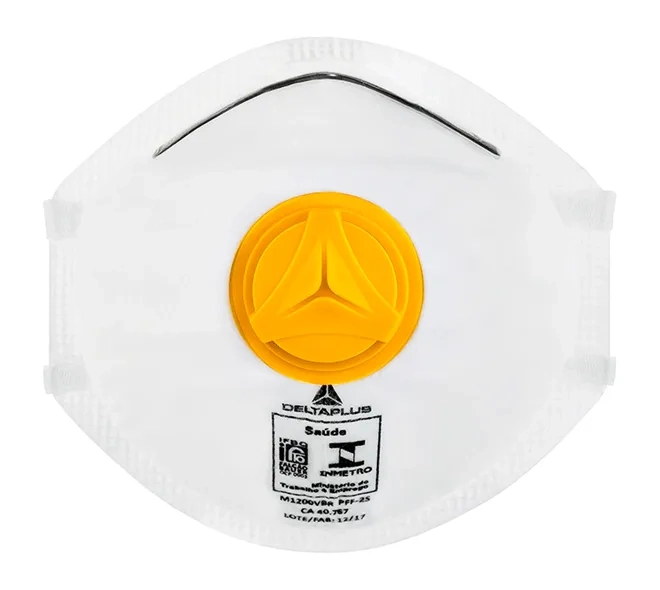 Respirador Tipo Concha PFF2 Com Vávula Delta Plus Confort M1200VBR CA 40767 - Embalagem com 10 Unidades