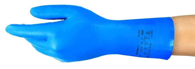 Luva de Segurança Ansell Alphatec 37-310 Nitrílica Azul 31cm Sem Forro CA 42997