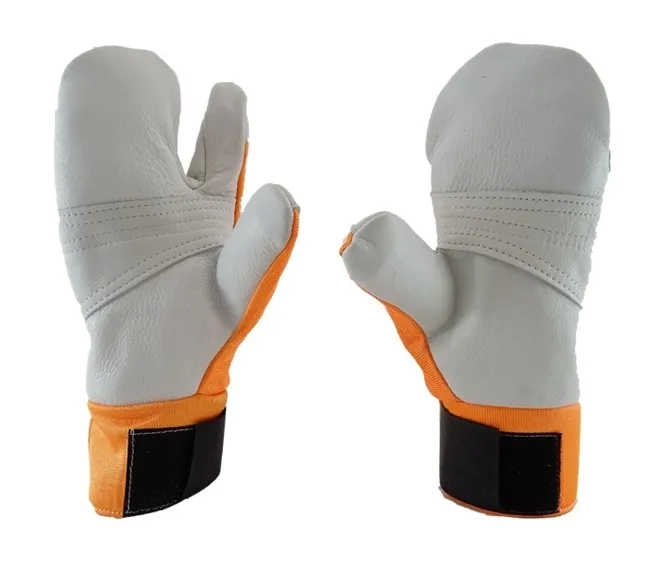 Luva Motosserrista 3 Dedos de Vaqueta e Nylon Tecmater CA 12876