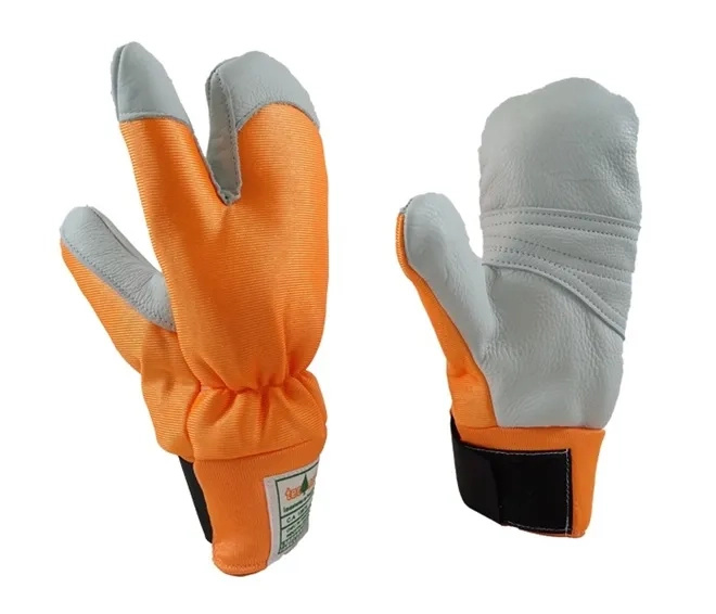 Luva Motosserrista 3 Dedos de Vaqueta e Nylon Tecmater CA 12876