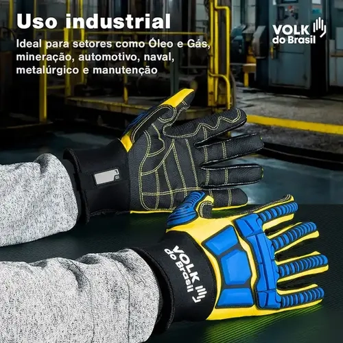 Luva de Proteção Impacto CUT R3 Volk Anticorte Dorso Reforçado CA 43109