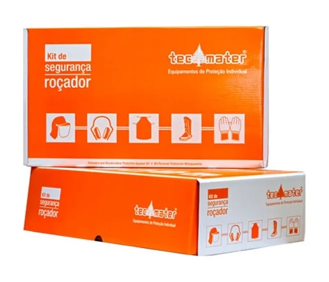 Kit de Segurança Roçador Tecmater  Com Protetor Facial + Luva + Avental + Protetor concha + Perneira CA 25636