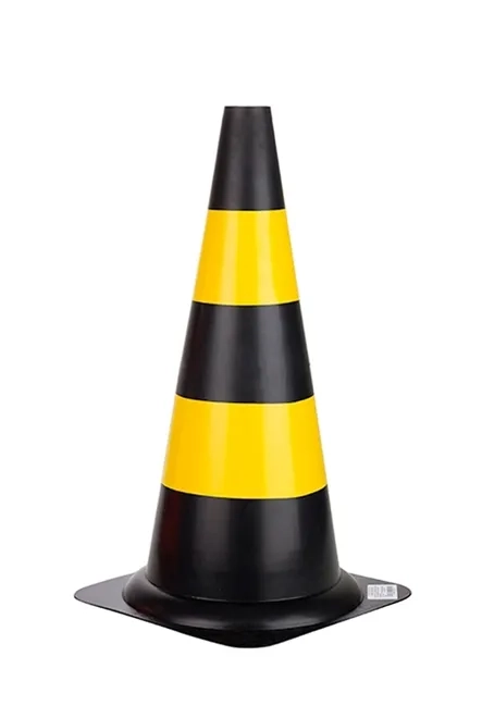 Cone de Sinalização Rígido 50 CM Delta Plus WPS1915 Preto e Amarelo