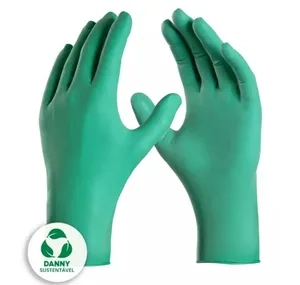 Luva Nitrílica Descartável Biodegradável Verde Sem Talco Eco Sensiflex Danny 50 Unidades DA-90114 CA 53863