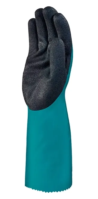 Luva Nitrílica de Execelente Resistência Química Banho Triplo Delta Plus  Chemsafe VV835 35 CM CA 41342
