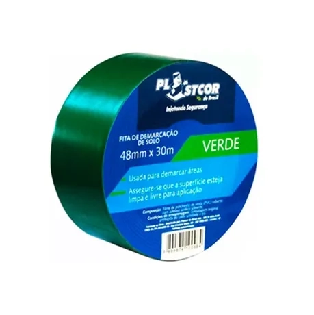 Fita Para Demarcação de Solo e Vidro Plastcor Verde 48MM x 30MTS