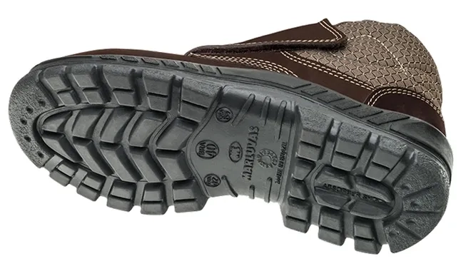 Bota de Segurança Marluvas 50B26 CB VEL BP Marrom Café Em Couro Nobuck com Velcro e Bico de Pvc CA 43273