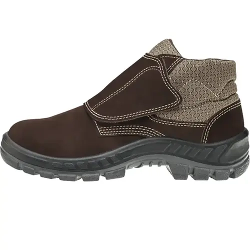Bota de Segurança Marluvas 50B26 CB VEL BP Marrom Café Em Couro Nobuck com Velcro e Bico de Pvc CA 43273