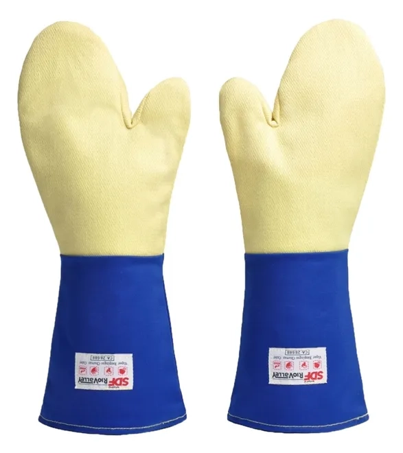 Luva de Proteção Térmica Até 350º Rio Valley Rio-223-AR Punho Longo 45 CM Palma Aramida CA 28688