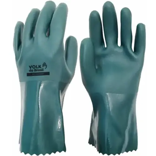 Luva de Segurança Em Pvc Volk Smart Verde 26CM Com Forro CA 46837