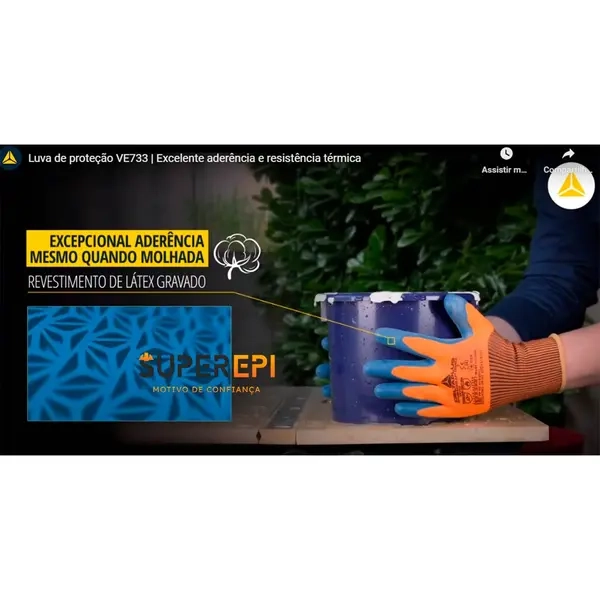 Luva de Segurança Delta Plus  Pure Gauge 13 VE733 Resistência a Corte e Temperaturas até 250º Graus  CA 44566