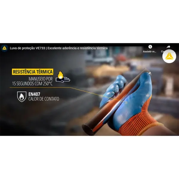 Luva de Segurança Delta Plus  Pure Gauge 13 VE733 Resistência a Corte e Temperaturas até 250º Graus  CA 44566