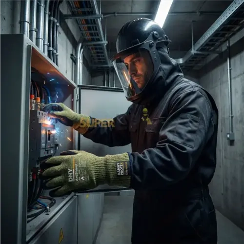 Luva de Segurança Danny DNY_ArcShield Para Risco de Arco Elétrico Risco 2, Anticorte e Térmica Até 500º  CA 45499