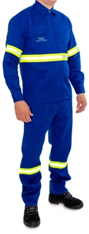 Conjunto Eletricista Azul NR10 Risco II Atpv 11,0 Com Refletivo Eqpro CA 41146 e 41147