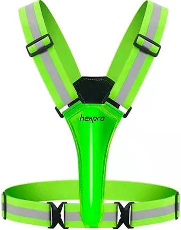Colete Refletivo HexPro Verde com Led e Tiras Refletivas HexGear Pro