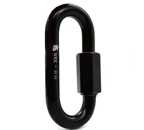 Mosquetão Oval Malha Rápida 10mm Mailon Sideup em Aço Fechamento em Rosca 30KN SU2009