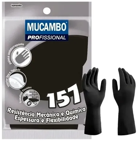 Luva de Látex Natural Antiderrapante Pro 157 Mucambo para Serviços Gerais CA 3890