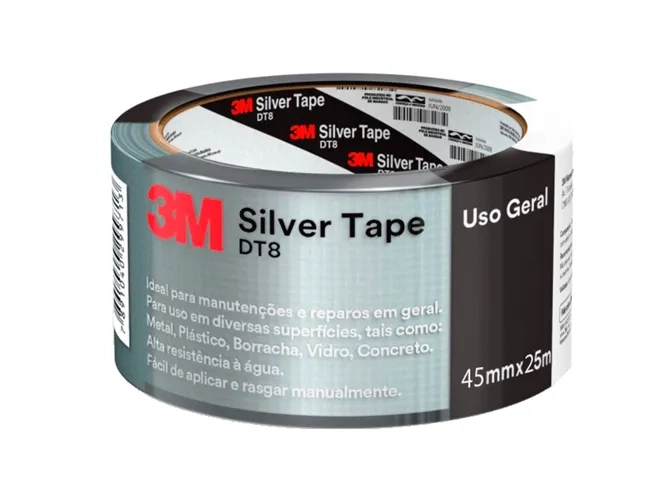 Fita Adesiva Silver Tape DT8 3M Scotch 45MM X 25M Resistente à Água HB004635494