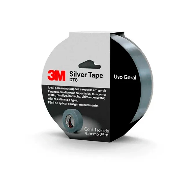 Fita Adesiva Silver Tape DT8 3M Scotch 45MM X 25M Resistente à Água HB004635494