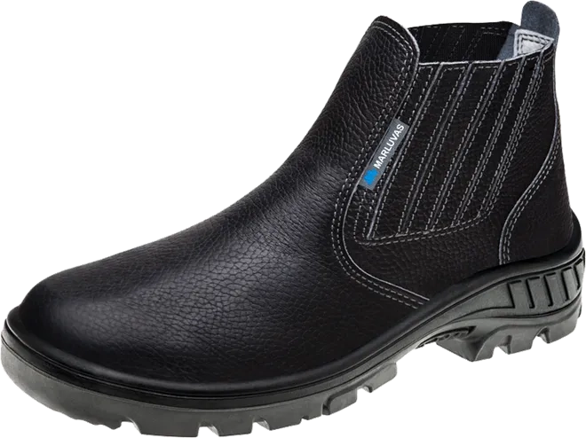 Bota de Segurança Marluvas 95B19-GI-BP Biqueira Plástica em Couro Fechamento Elástico CA 41422