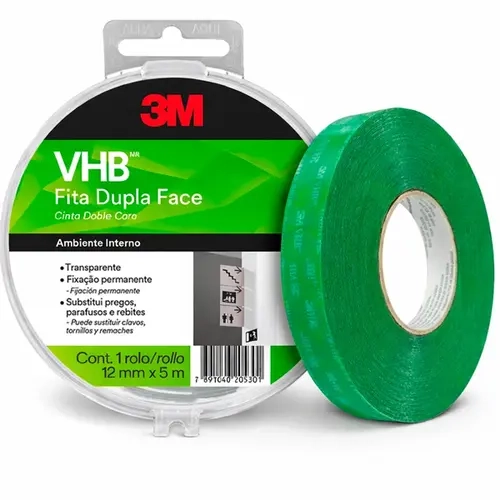 Fita Dupla Face 3M VHB 4910 12MM X 5M Ótima Alternativa de Fixação em Geral HB004522973
