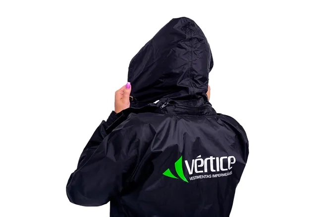 Conjunto  Impermeável Para Motociclista Feminino em Nylon Preto Vértice CA 28721/28740