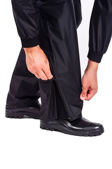 Conjunto  Impermeável Para Motociclista Masculino em Nylon Preto Linha Premium Vértice CA 28721/28740