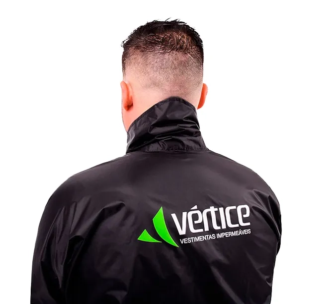 Conjunto  Impermeável Para Motociclista Masculino em Nylon Preto Linha Premium Vértice CA 28721/28740