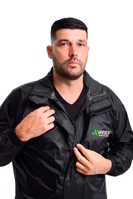 Conjunto  Impermeável Para Motociclista Masculino em Nylon Preto Linha Premium Vértice CA 28721/28740