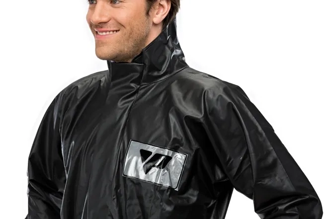 Conjunto Impermeável em PVC Pantaneiro Tornado Preto com Gola e Refletivo CA 43332/43406