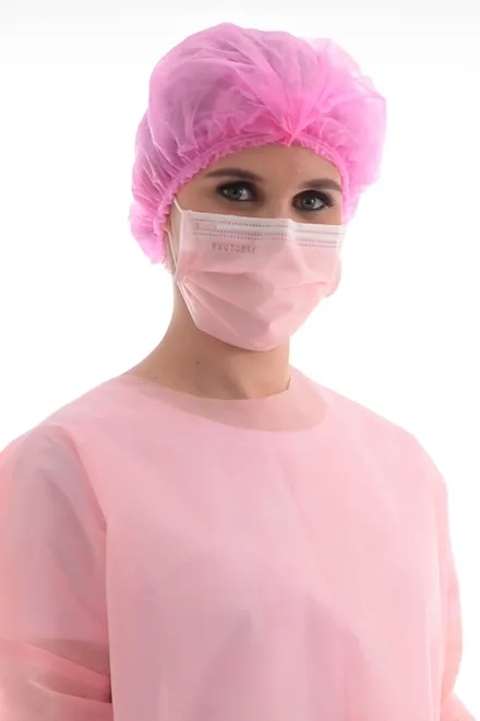 Touca Descartável Rosa TNT Elástico Duplo Protdesc 100 Unidades