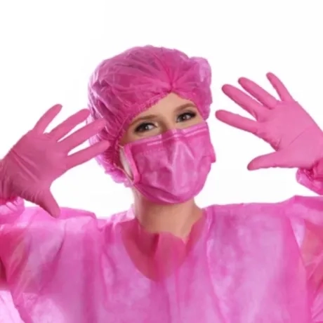 Touca Descartável Rosa TNT Elástico Duplo Protdesc 100 Unidades