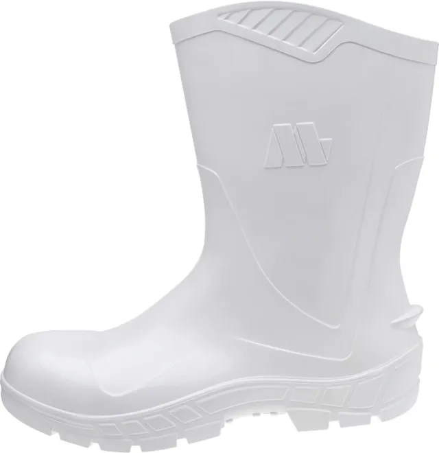 Bota de Pvc Marluvas All Work 100AWORKF-CM-BR-A Branca Cano Médio Bico de Aço CA 48257