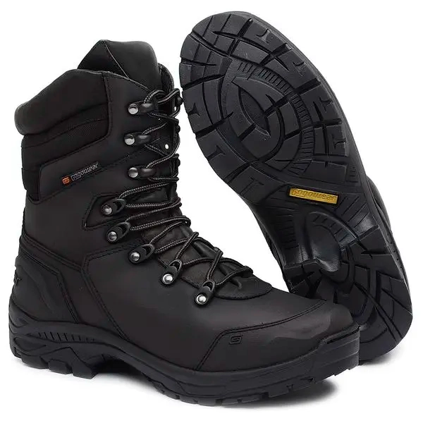 Bota de Segurança Tática Militar Gogowear Bope RS 100% Couro Preta Cano Alto