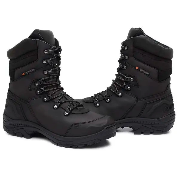 Bota de Segurança Tática Militar Gogowear Bope RS 100% Couro Preta Cano Alto