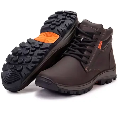 Bota de Segurança Gogowear Force 100% Couro Marrom Café Solado Emborrachado CA 43770