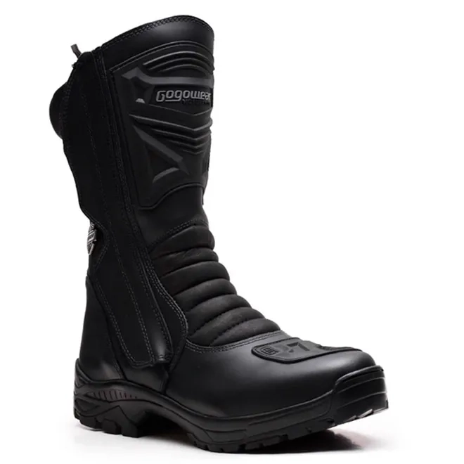 Coturno de Segurança Tático Militar Gogowear Race 900RS 100% Couro Preta Cano Alto