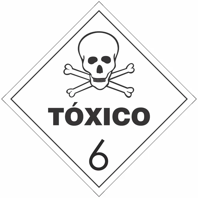 Placa de Risco Simbologia Para o Transporte e Armazenamento de Materiais Plastcor Tóxico Classe 6 30 x 30cm