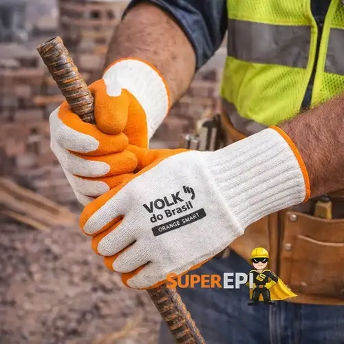 Luva de Segurança Orange Smart Volk com Resistência Mecânica e Térmica 250° CA 46816