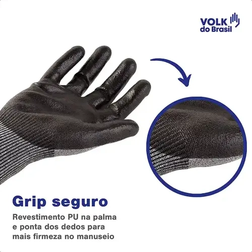 Luva de Segurança Anticorte e Excelente Resistência Mecânica Cut Soft Volk CA 51853