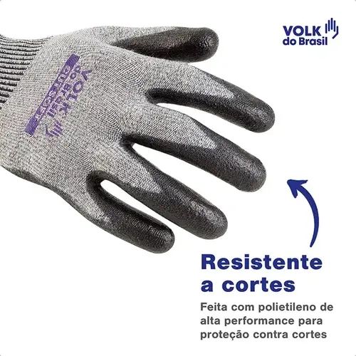 Luva de Segurança Anticorte e Excelente Resistência Mecânica Cut Soft Volk CA 51853