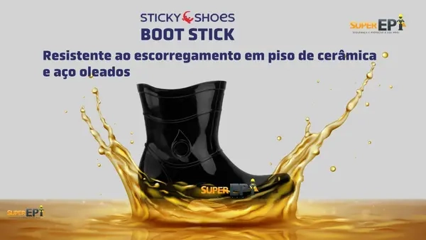 Bota Ocupacional Boot Stick Shoes Solado em Borracha vulcanizada Antiderrapante Preta CA 46069
