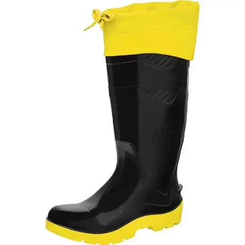 Bota de Pvc Marluvas All Work 100AWORKF-CA-PRA-PL Preta com Polaina e Solado Amarelo Cano Longo CA 42673