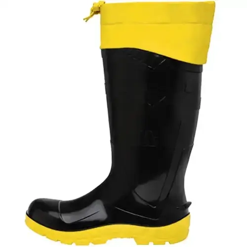 Bota de Pvc Marluvas All Work 100AWORKF-CA-PRA-PL Preta com Polaina e Solado Amarelo Cano Longo CA 42673
