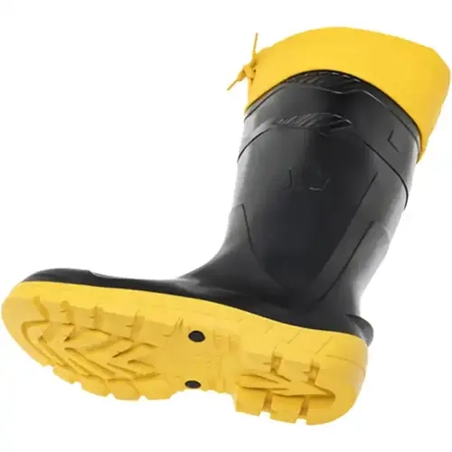 Bota de Pvc Marluvas All Work 100AWORKF-CA-PRA-PL Preta com Polaina e Solado Amarelo Cano Longo CA 42673